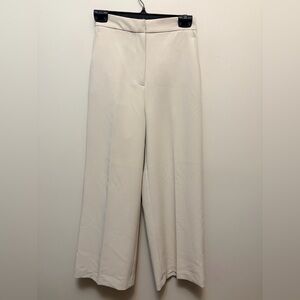ZARA Elegant Cream Wide-Leg Pleated Pants